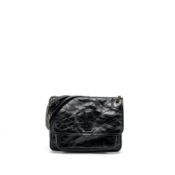 SAINT LAUREN MEDIUM NIKI CALFSKIN BLACK RUTHENIUM HARDWARE