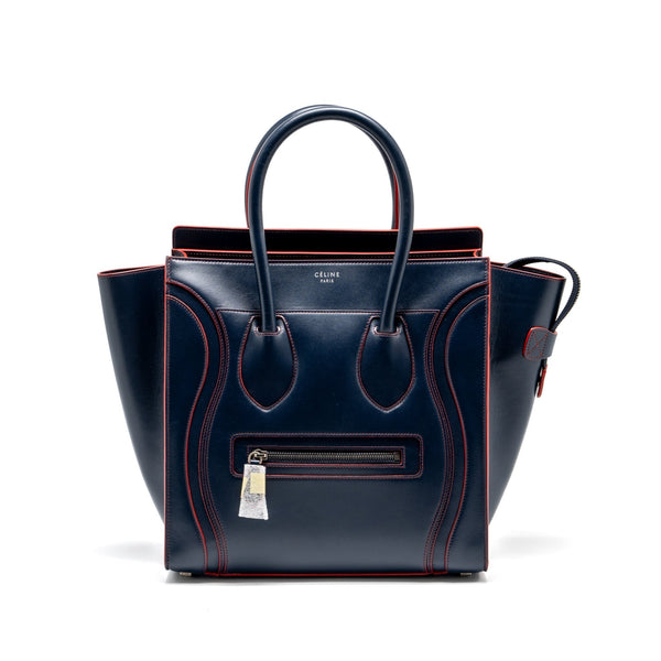 CELINE LUGGAGE TOTE BAG CALFSKIN BLUE/RED SHW