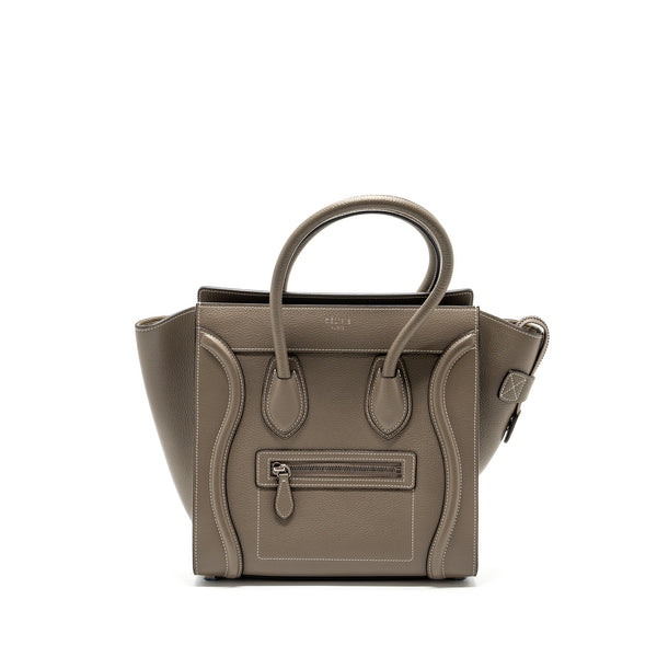 CELINE MICRO LUGGAGE BAG CALFSKIN GREY SHW