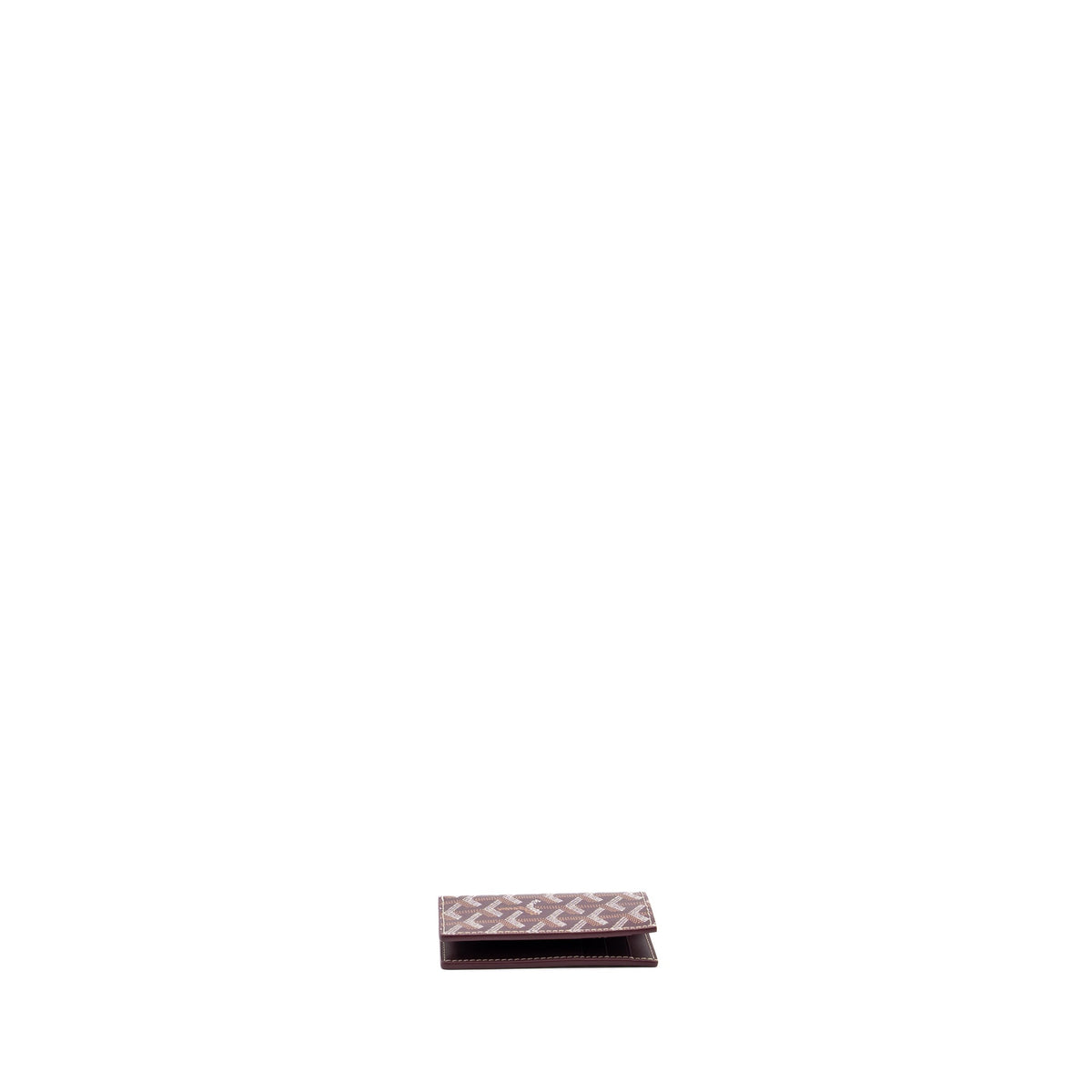 GOYARD SAINT PIERRE CARD WALLET CANVAS/ CALFSKIN BURGUNDY