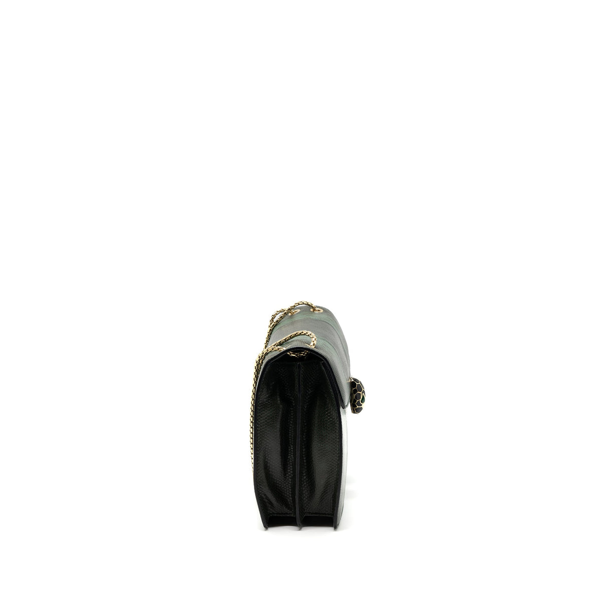 BVLGARI SERPENTI FOREVER FLAP BAG SHINY KARUNG GLACIER GREEN LGHW