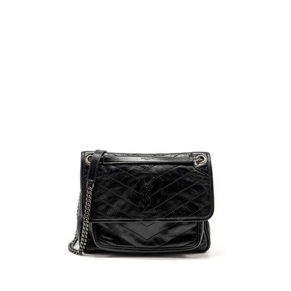 SAINT LAURENT MEDIUM NIKI CALFSKIN BLACK RUTHENIUM HARDWARE