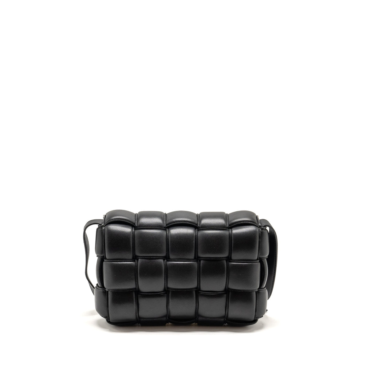 BOTTEGA VENETA PADDED CASSETTE LAMBSKIN BLACK GHW