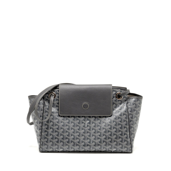 GOYARD ROUETTE SOUPLE PM BAG GOYARDLINE CANVAS / CALFSKIN GREY SHW