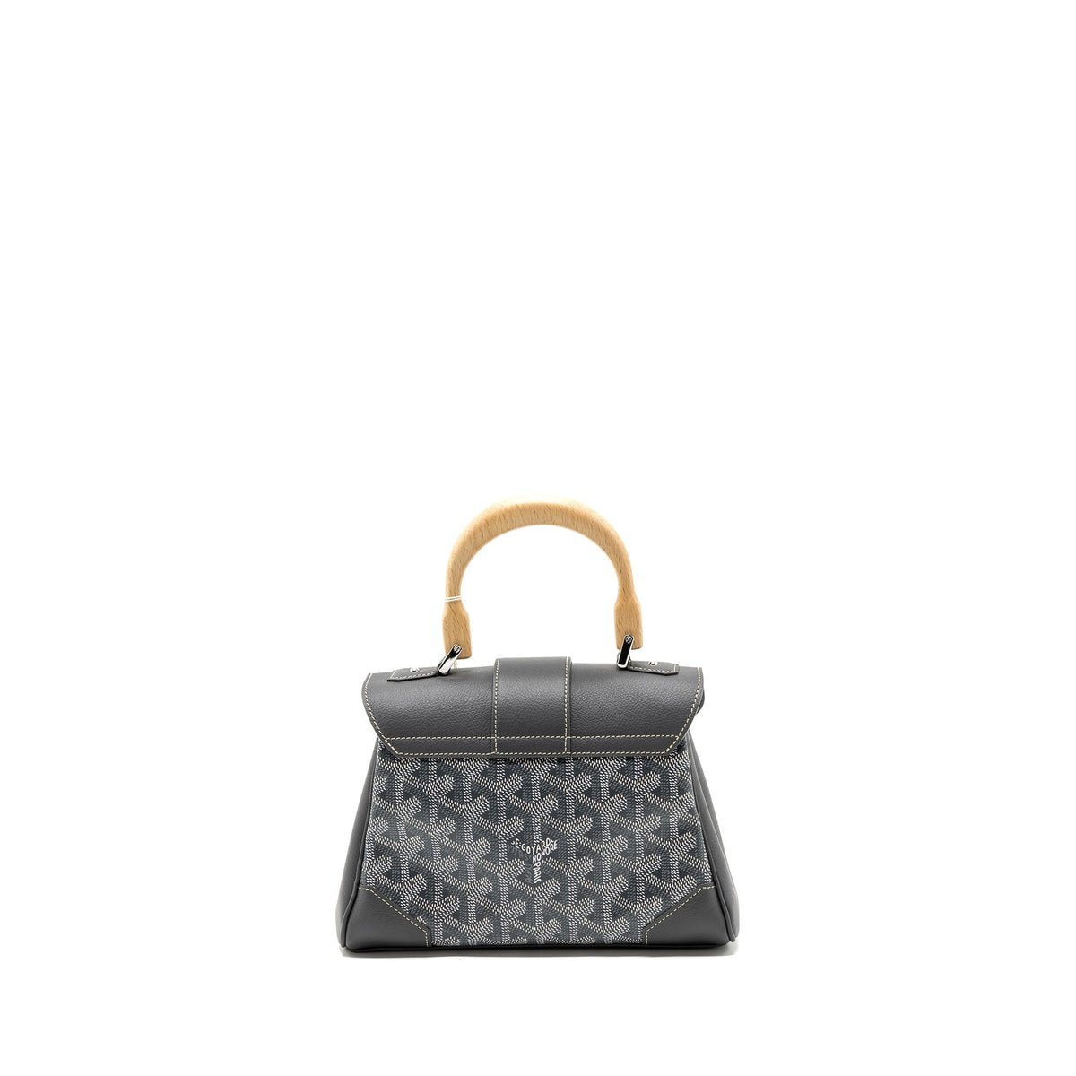GOYARD MINI SAIGON BAG GOYARDINE CAVAS/CALFSKIN GREY SHW