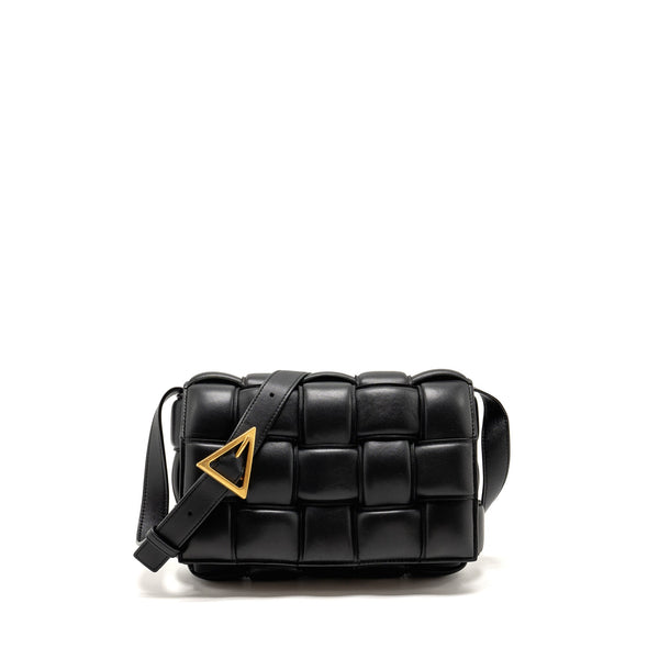 BOTTEGA VENETA PADDED CASSETTE LAMBSKIN BLACK GHW