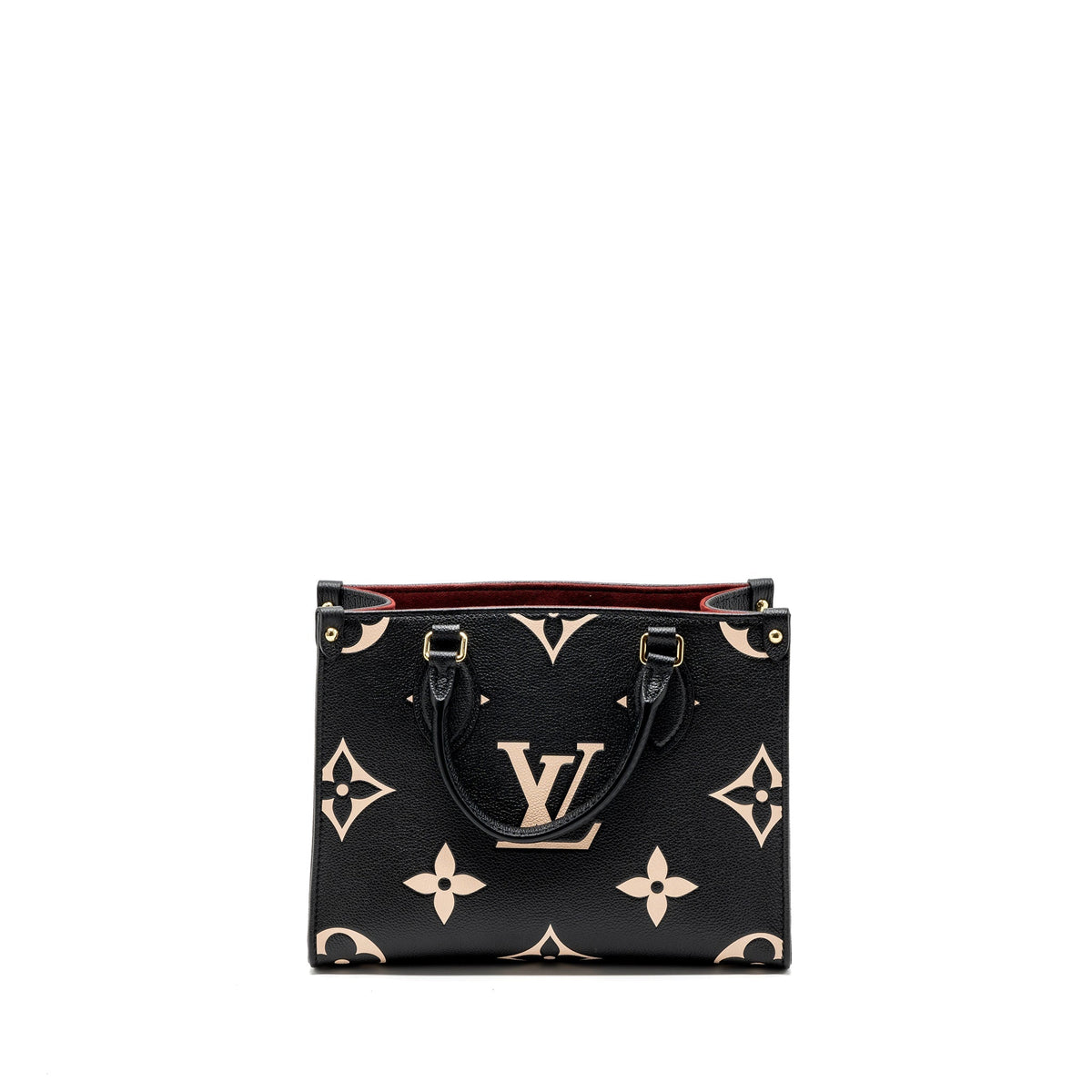 LOUIS VUITTON ONTHEGO PM BICOLOUR MONOGRAM EMPREINTE LEATHER BLACK/BEIGE GHW(NEW VERSION)