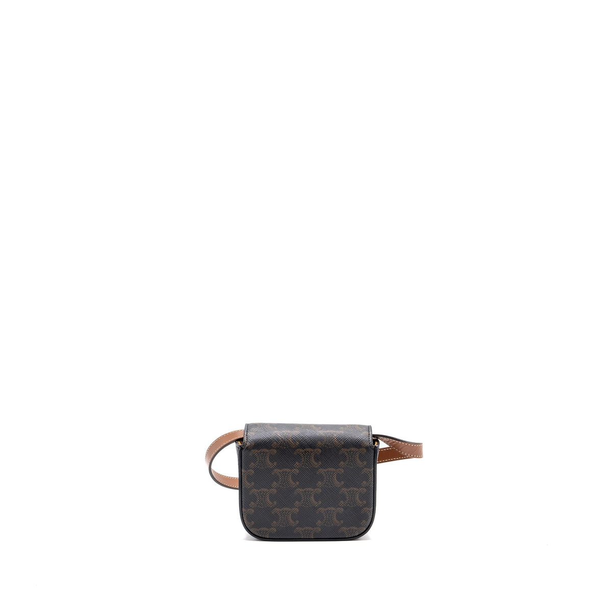 CELINE MINI CLAUDE TRIOMPHE CANVAS/ CALFSKIN TAN GHW
