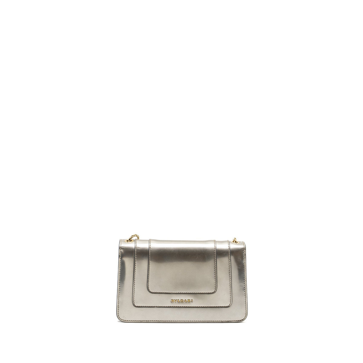 BVLGARI SERPENTI FOREVER SHOULDER BAG LEATHER SILVER LGHW