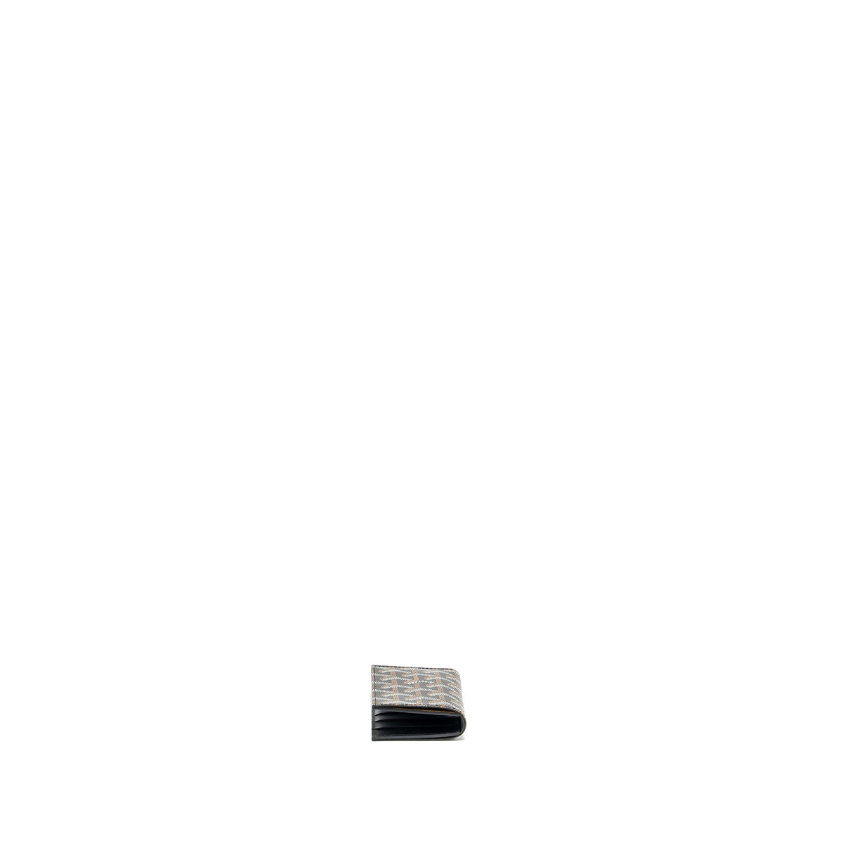 GOYARD SAINT-PIERRE CARD WALLET GOYARDINE CANVAS/CALFSKIN BLACK