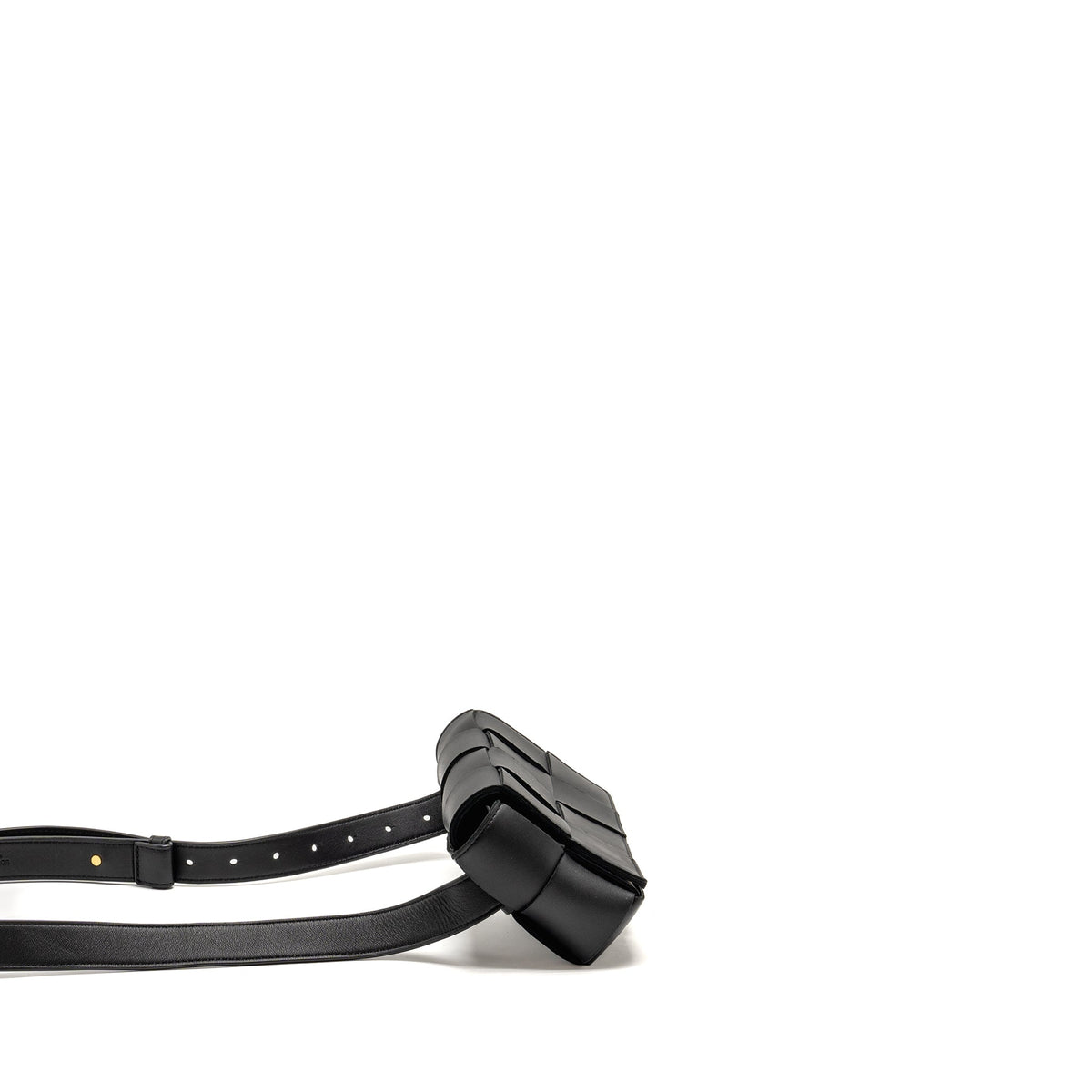 BOTTEGA VENETA CASSETTE BELT BAG CALFSKIN BLACK GHW