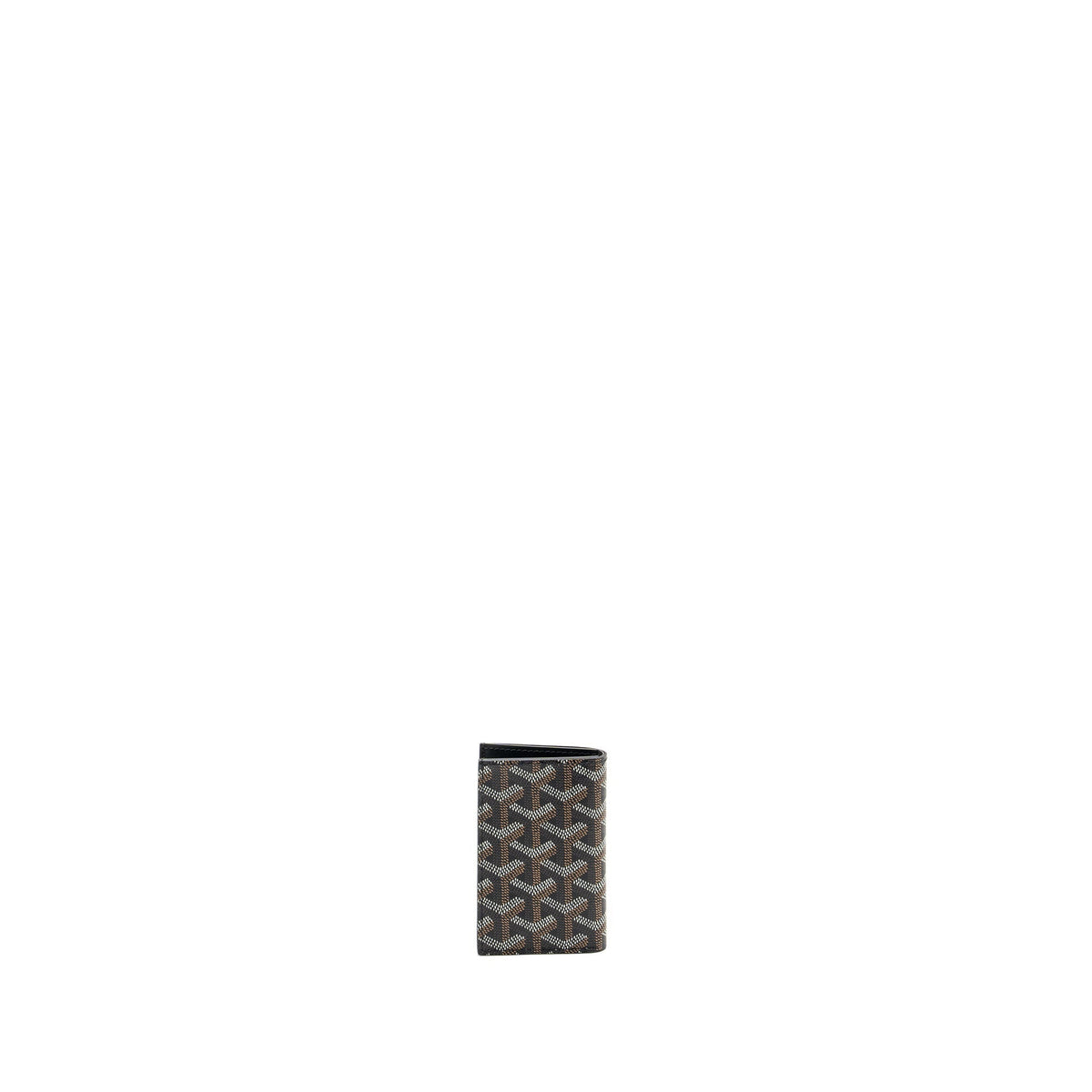 GOYARD SAINT-PIERRE CARD WALLET GOYARDINE CANVAS/CALFSKIN BLACK