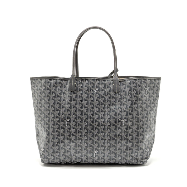 GOYARD SAINT LOUIS PM TOTE GOYARDINE CANVAS / CALFSKIN GREY