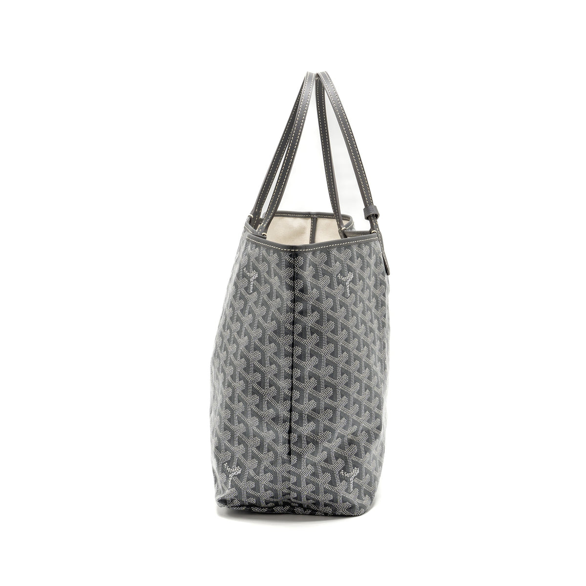 GOYARD SAINT LOUIS PM TOTE GOYARDINE CANVAS / CALFSKIN GREY