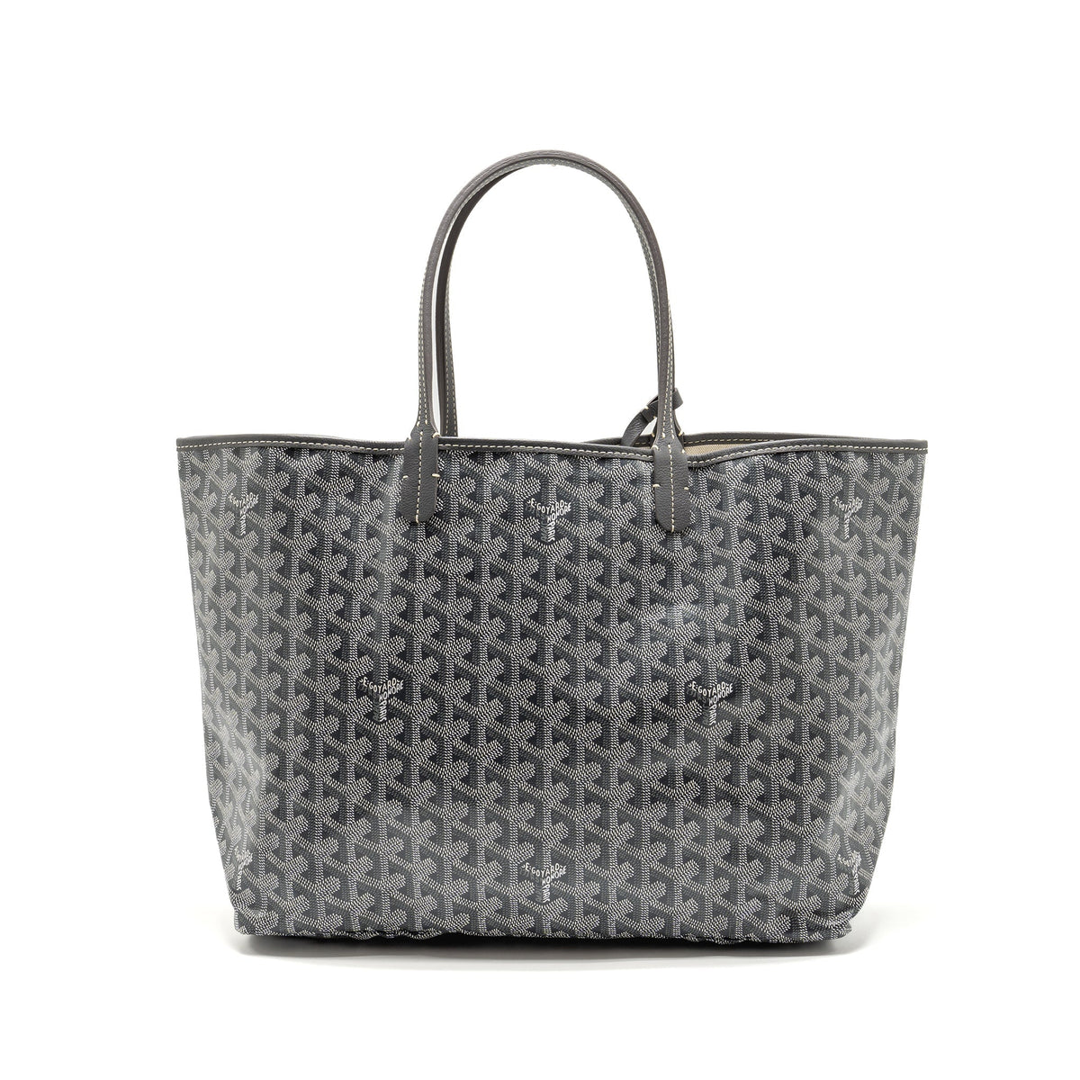 GOYARD SAINT LOUIS PM TOTE GOYARDINE CANVAS / CALFSKIN GREY