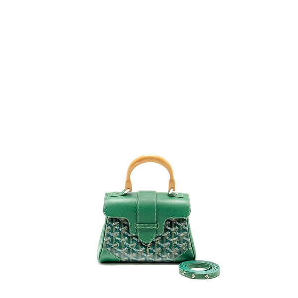 GOYARD MINI SAIGON BAG GOYARDLINE CANVAS/CALFSKIN GREEN SHW