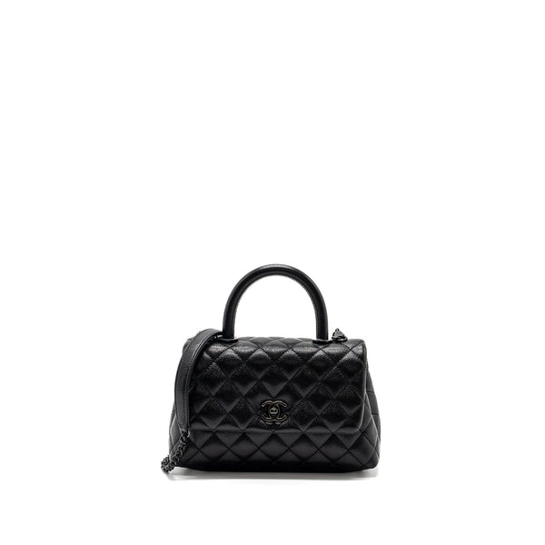 CHANEL SMALL COCO HANDLE CAVIAR SO BLACK / BLACK HARDWARE