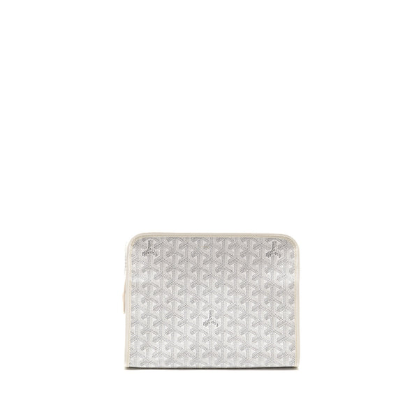 GOYARD JOUVENCE MM TOILETRY BAG GOYARDINE CANVAS WHITE SHW