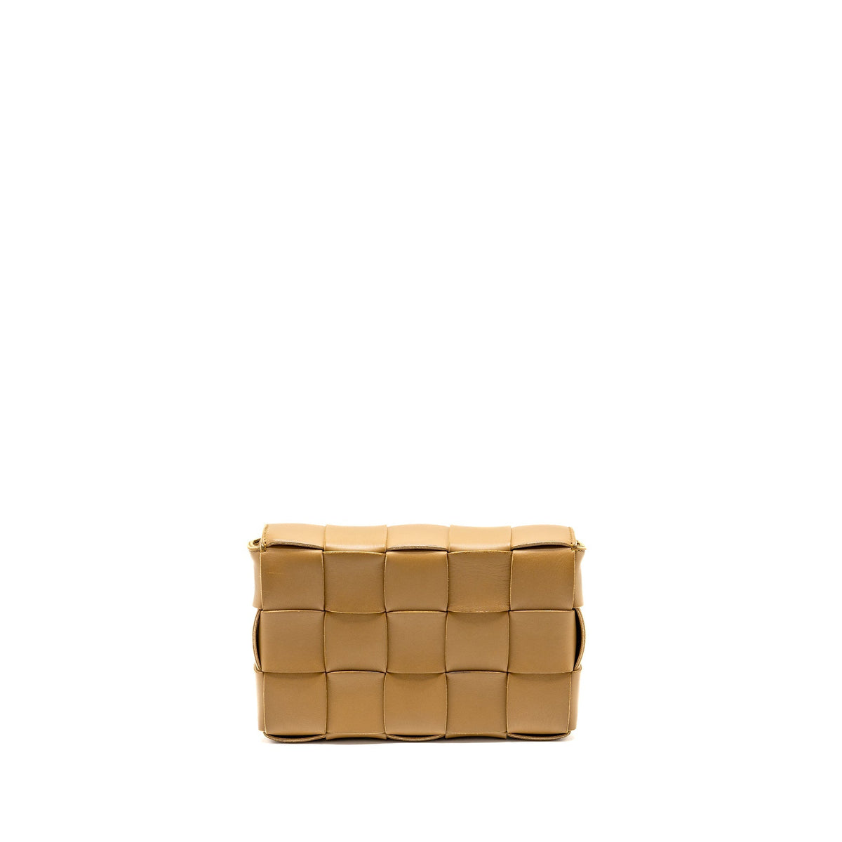 BOTTEGA VENETA SMALL CASSETTE BAG LAMBSKIN CARAMEL GHW