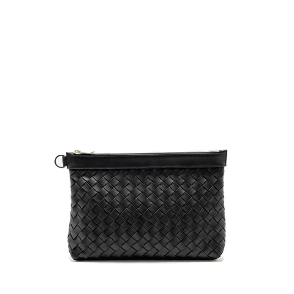 BOTTEGA VENETA INTRECCIATO POUCH CALFSKIN BLACK SHW