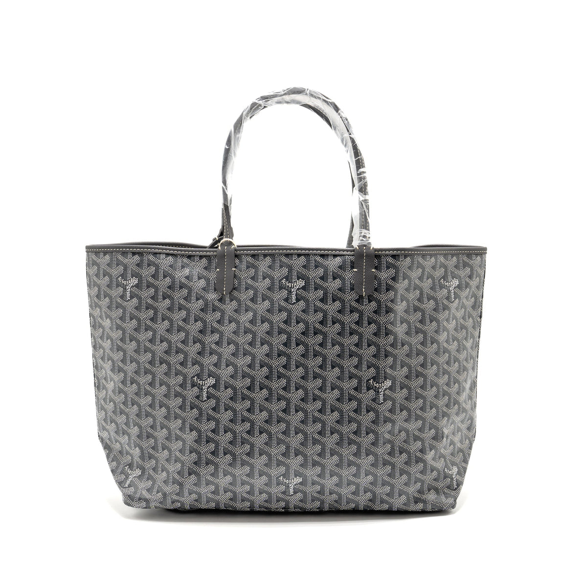 GOYARD SAINT LOUIS PM TOTE BAG GOAYRDINE CANVAS/CALFSKIN GREY SHW