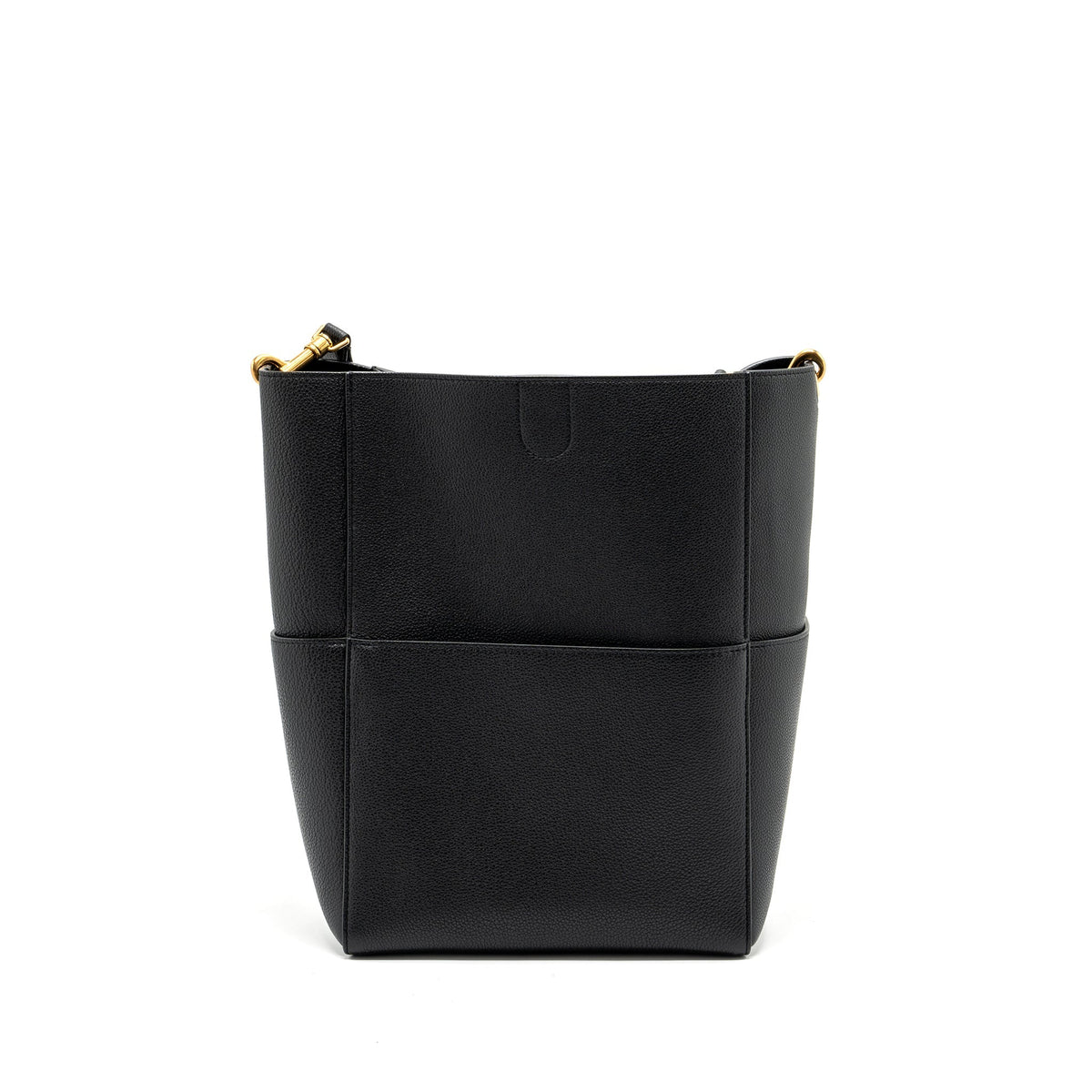 CELINE SANGLE BUCKET BAG GRAINED CALFSKIN BLACK GHW