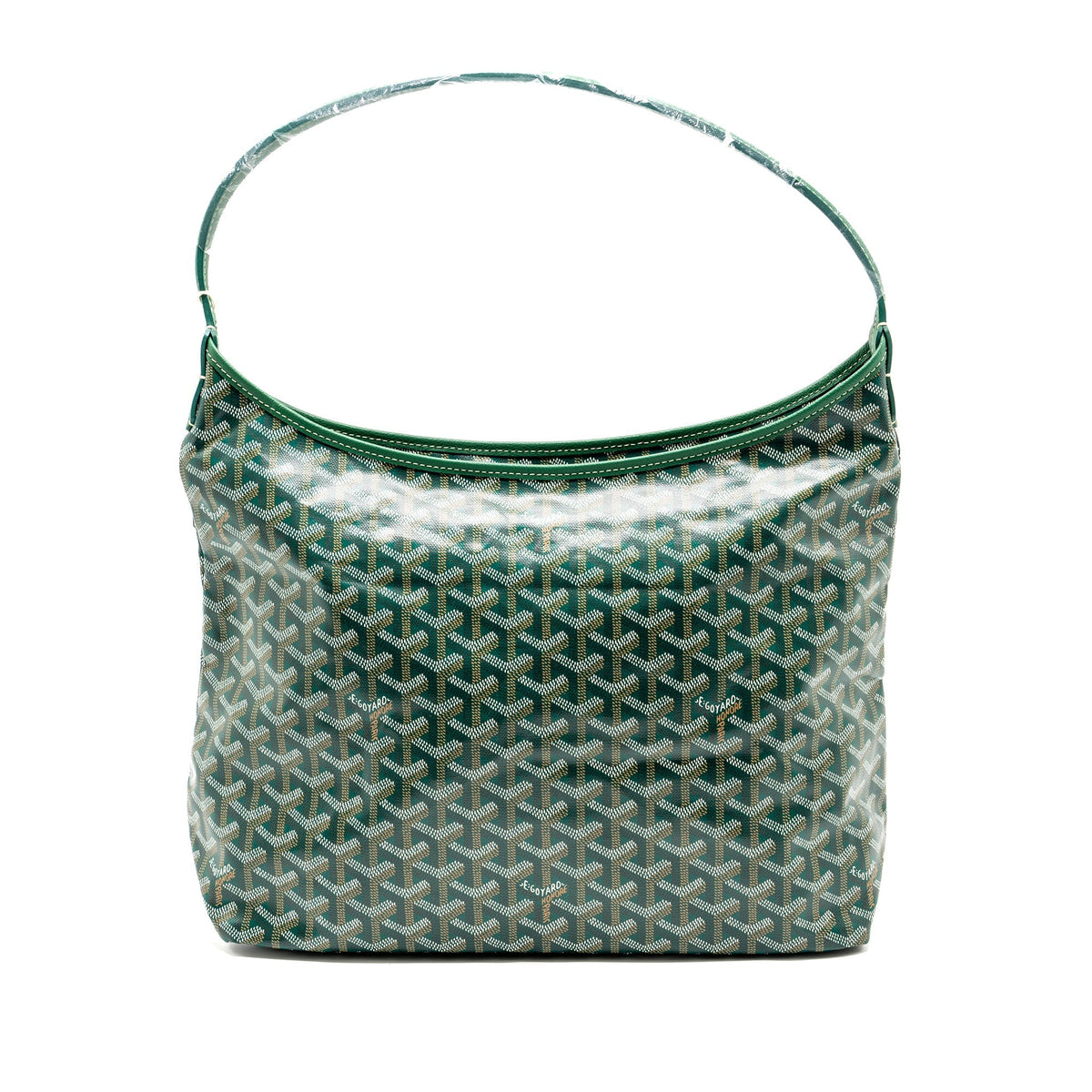 GOYARD BOHEME HOBO BAG GOYARDINE CANVAS / CALFSKIN GREEN