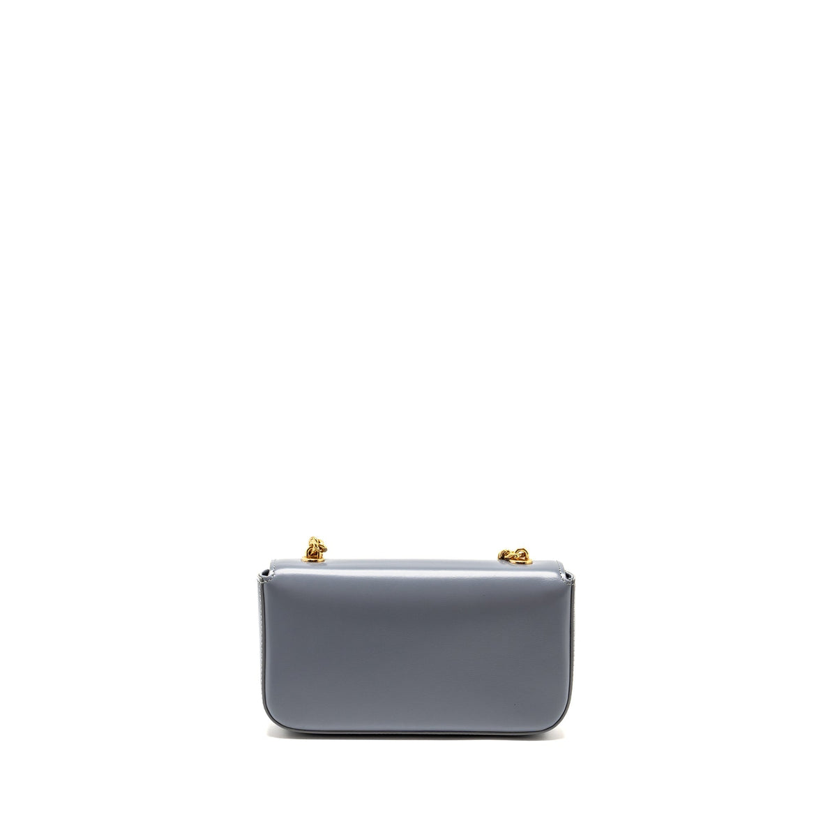 CELINE CHAIN SHOULDER BAG CLAUDE SHINY CALFSKIN BLUE GREY GHW