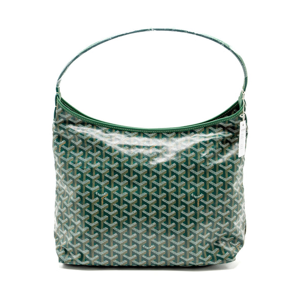 GOYARD BOHEME HOBO BAG GOYARDINE CANVAS / CALFSKIN GREEN