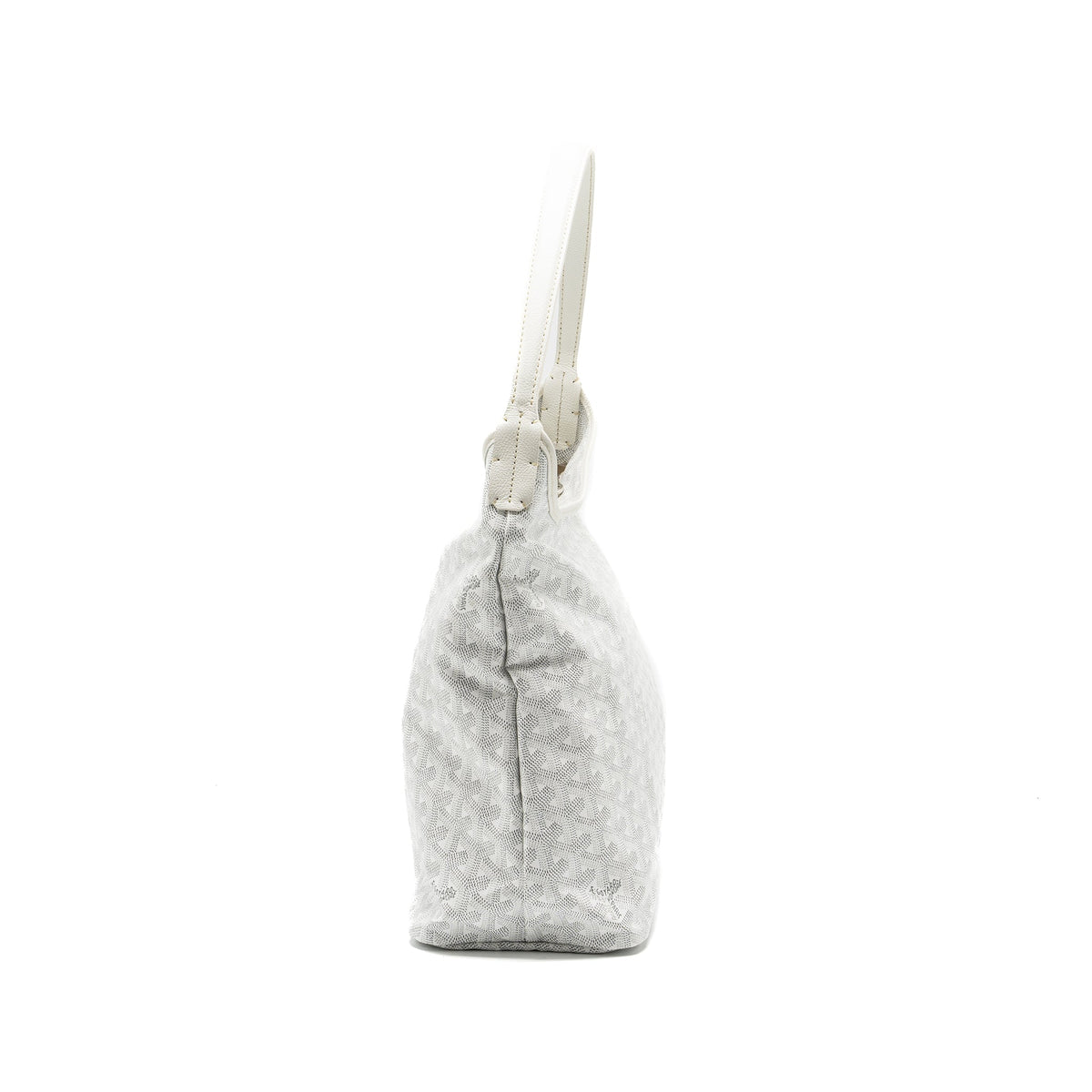 GOYARD BOHEME HOBO BAG GOYARDLINE CANVAS/CALFSKIN WHITE SHW