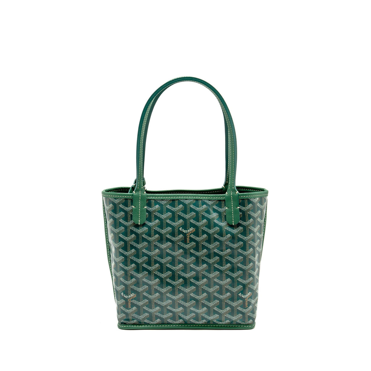 GOYARD MINI ANJOU TOTE GOYARDINE CANVAS/CALFSKIN GREEN SHW