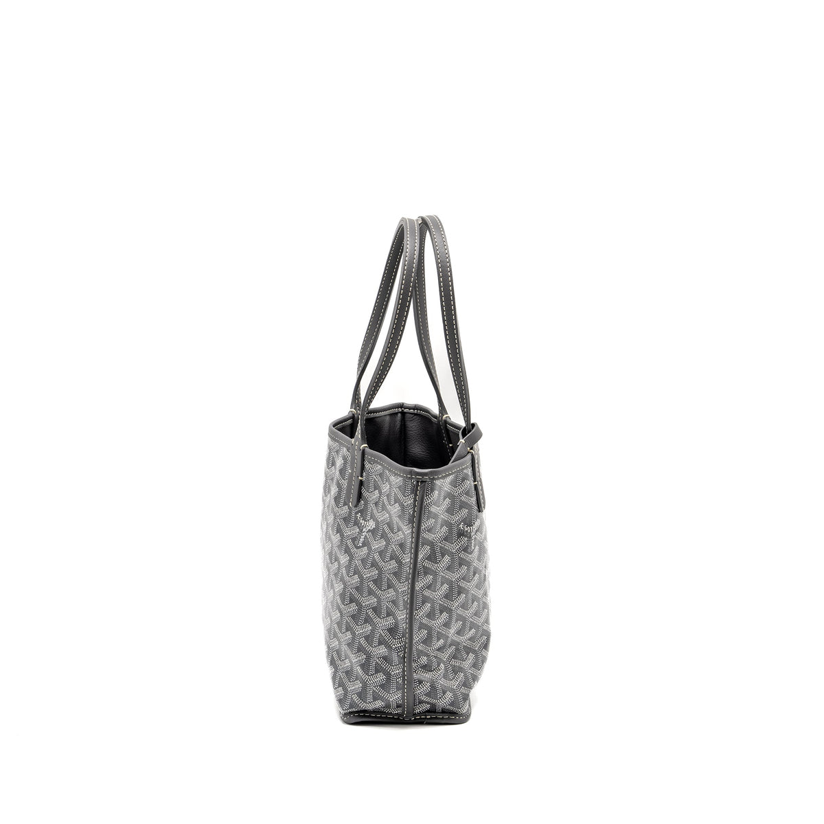 GOYARD MINI ANJOU TOTE BAG GOYARDINE CANVAS/CALFSKIN GREY SHW