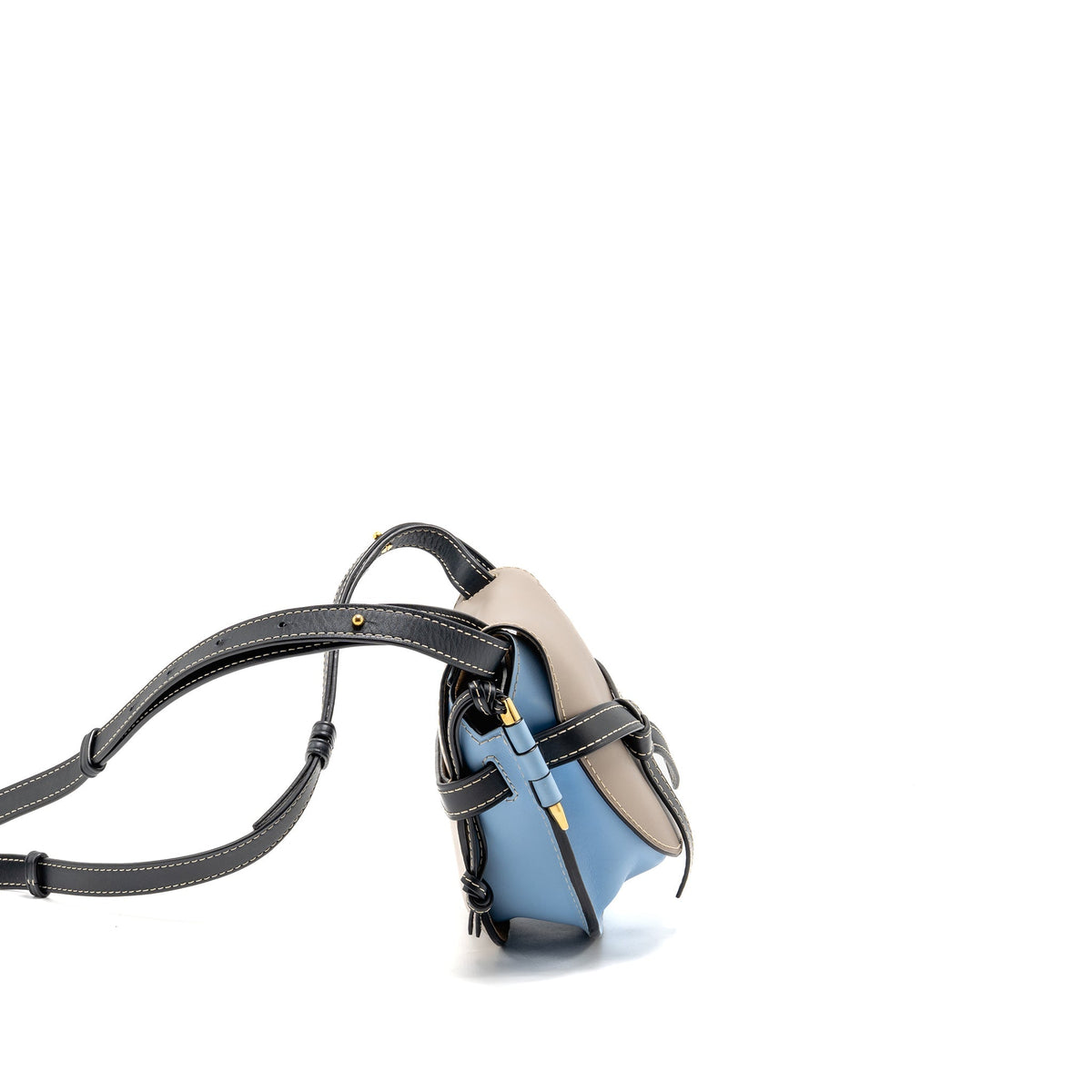 LOEWE SMALL GATE BAG CALFSKIN GREY/BLUE/MULTICOLOUR