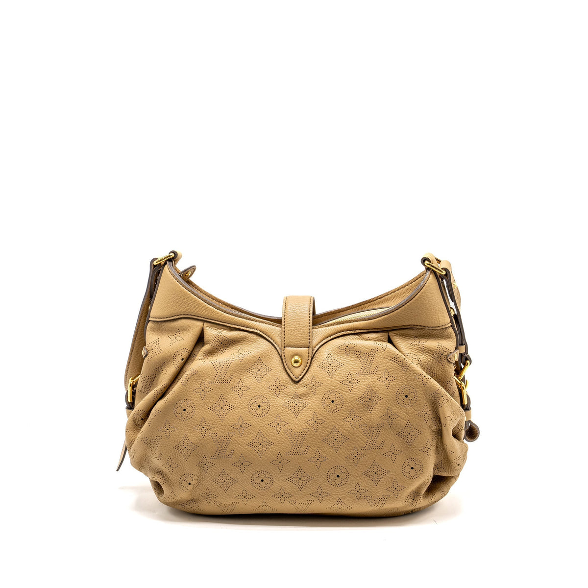 LOUIS VUITTON MAHINA HOBO BAG CALFSKIN BEIGE GHW