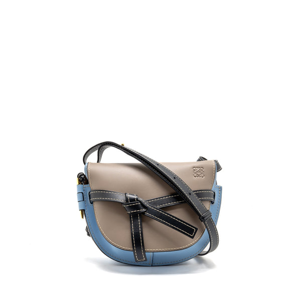 LOEWE SMALL GATE BAG CALFSKIN GREY/BLUE/MULTICOLOUR