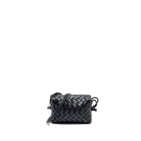 BOTTEGA VENETA MINI LOOP CAMERA BAG LAMBSKIN BLACK GHW