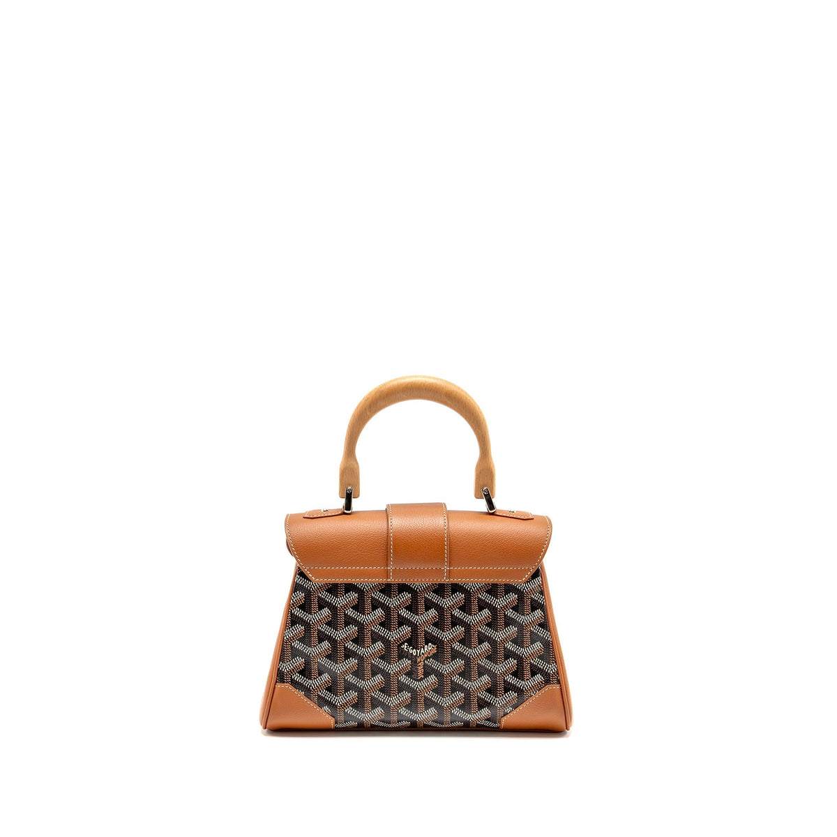 GOYARD MINI SAIGON GOYARDINE CANVAS/CALFSKIN BLACK/TAN SHW