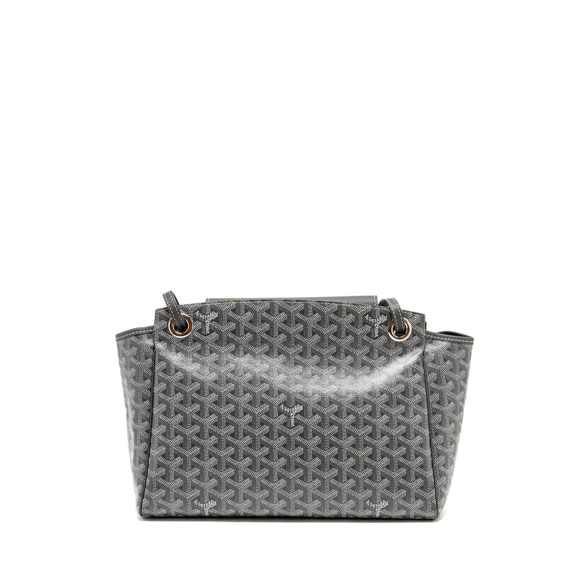 GOYARD ROUETTE SOUPLE PM BAG GOYARDLINE CANVAS / CALFSKIN GREY SHW