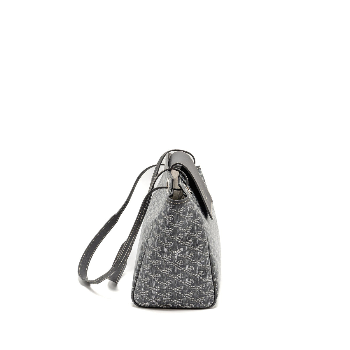 GOYARD ROUETTE SOUPLE PM BAG GOYARDLINE CANVAS / CALFSKIN GREY SHW