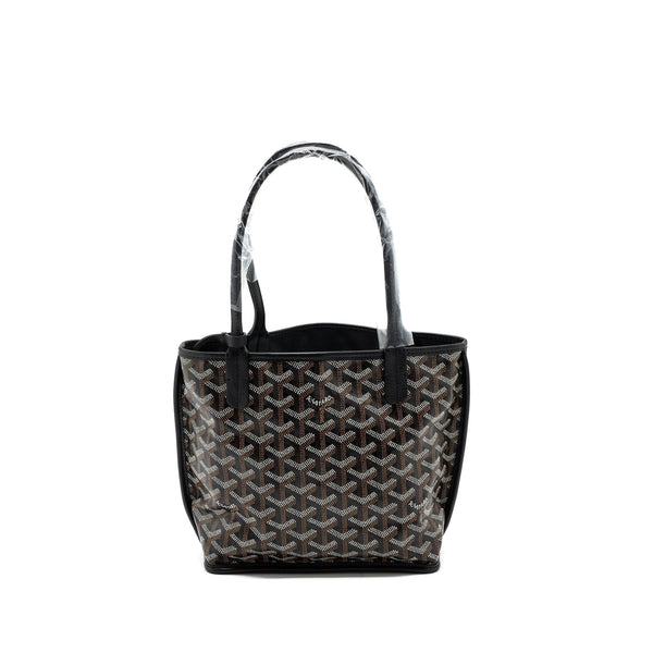 GOYARD MINI ANJOU TOTE BAG CANVAS / CALFSKIN BLACK SHW