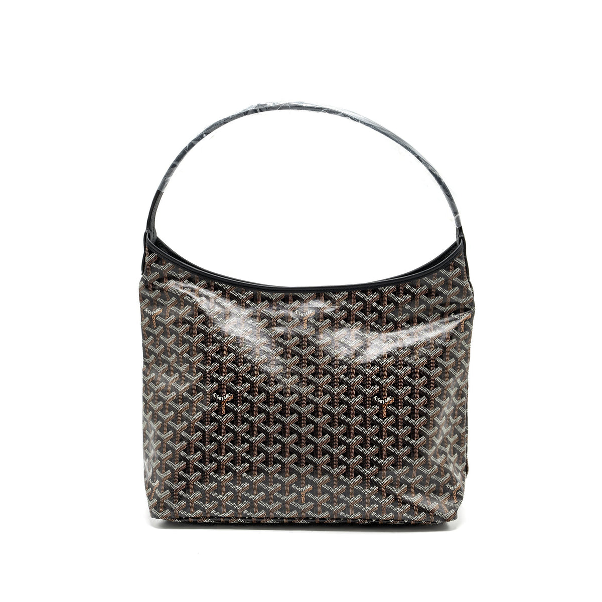 GOYARD BOHEME HOBO BAG GOYARDLINE CANVAS / CALFSKIN BLACK SHW