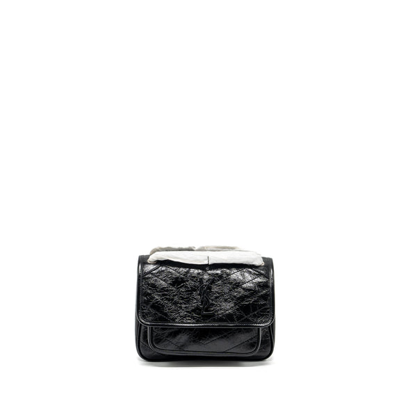SAINT LAURENT NIKI BABY LEATHER BLACK SHW