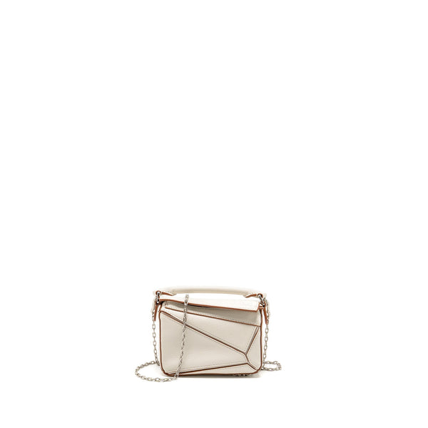 LOEWE NANO PUZZLE BAG CALFSKIN WHITE SHW