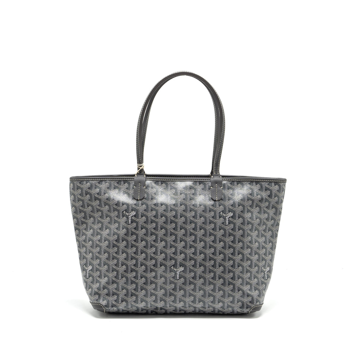 GOYARD ARTOIS TOTE BAG GOYARDLINE CANVAS/CALFSKIN GREY SHW