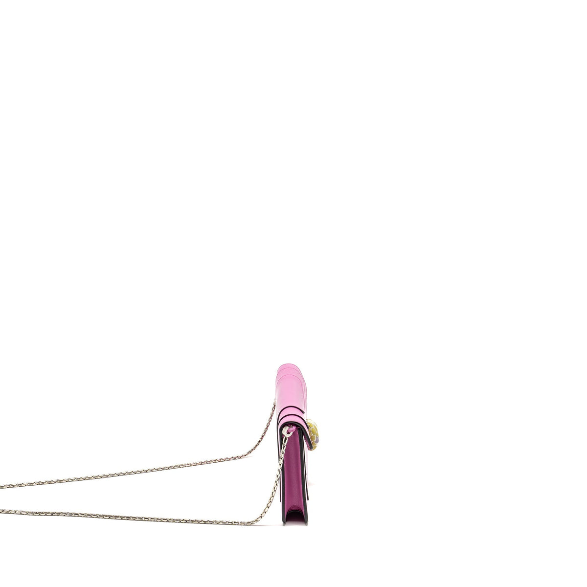 BVLGARI SERPENTI FOREVER CLUTCH WITH CHAIN CALFSKIN PINK SHW