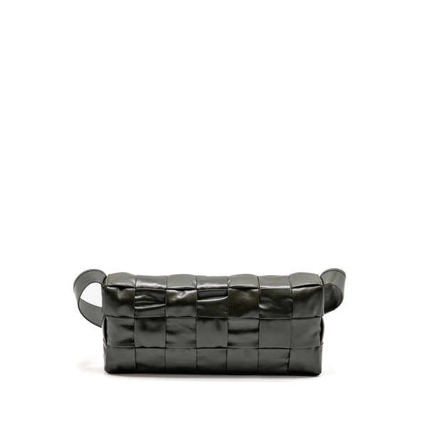 BOTTEGA VENETA CASSETTE CROSSBODY BAG LAMBSKIN DARK GREEN RUTHENIUM SHW