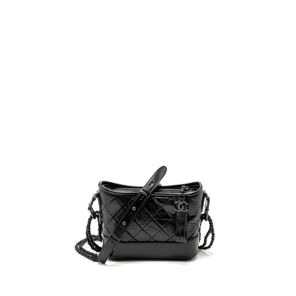 CHANEL SMALL GABRIELLE HOBO BAG AGED CALFSKIN SO BLACK