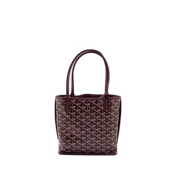 GOYARD ANJOU MINI TOTE CANVAS/CALFSKIN BURGUNDY SHW