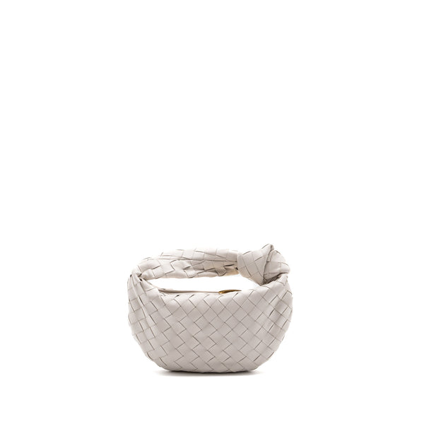 BOTTEGA VENETA MINI JODIE LAMBSKIN CHALK GHW