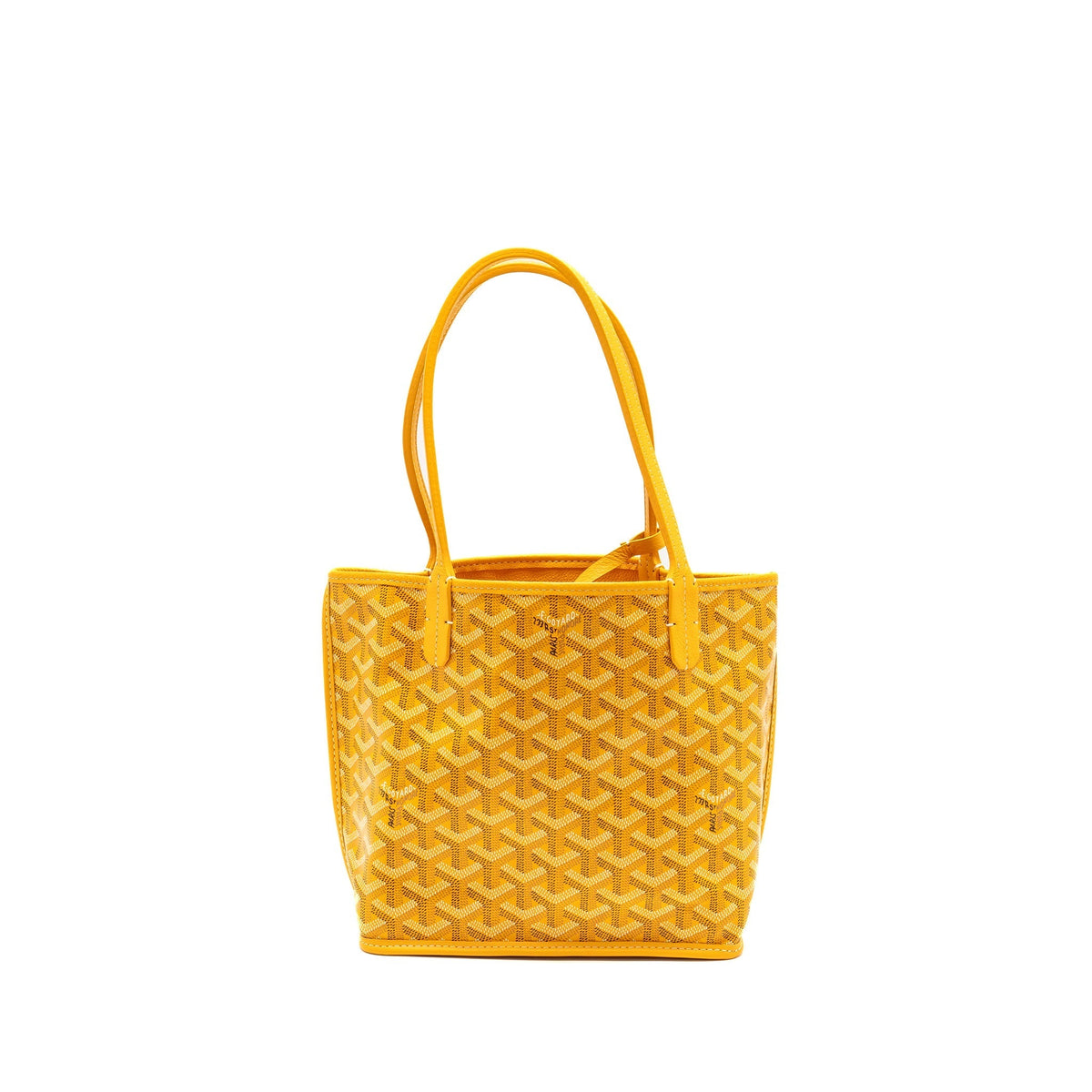 GOYARD MINI ANJOU TOTE BAG GOYARDLINE CANVAS / LEATHER YELLOW SHW